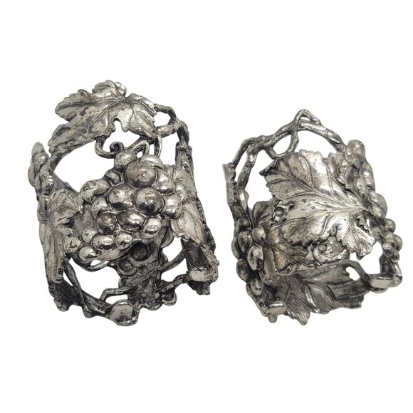 Arthur Court Vintage Silver tone Grapevine & Leaf Votive Holder Set Of 2 yr 2000 - Picture 1 of 9